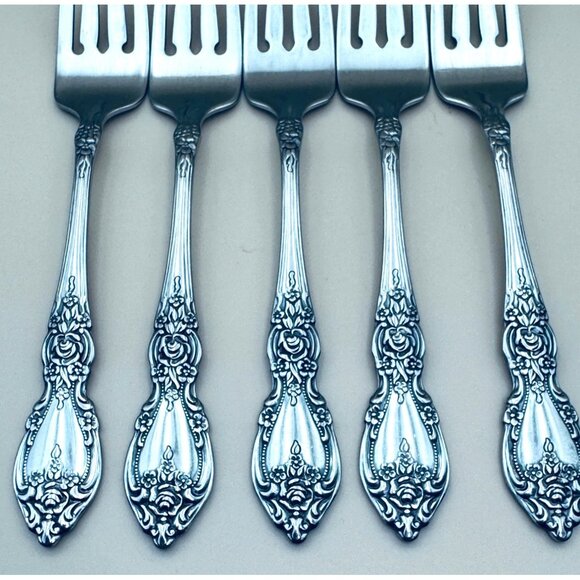 5 Oneida OCO WORDSWORTH Salad Forks USA Glossy Stainless Steel Flatware - Picture 2 of 7